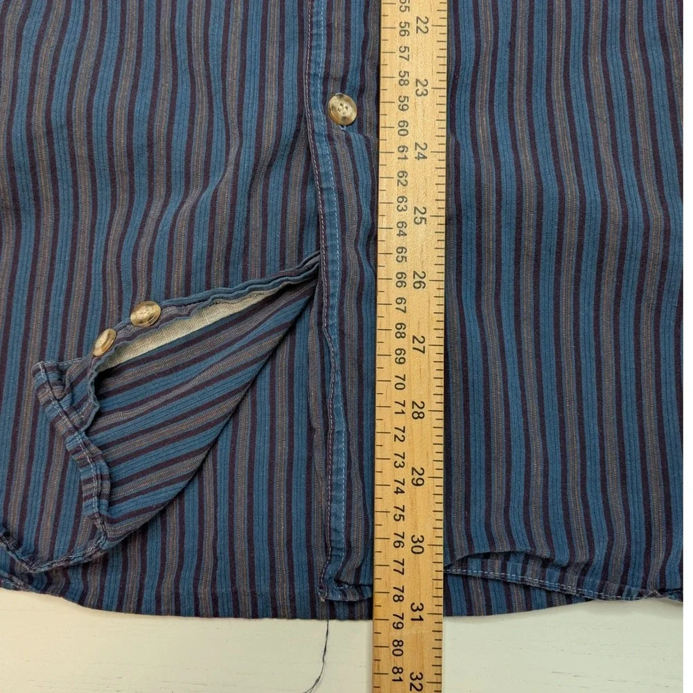 Vintage 80s Banana Republic Mill Valley Shirt Mens XL Striped 2 Pocket Safari